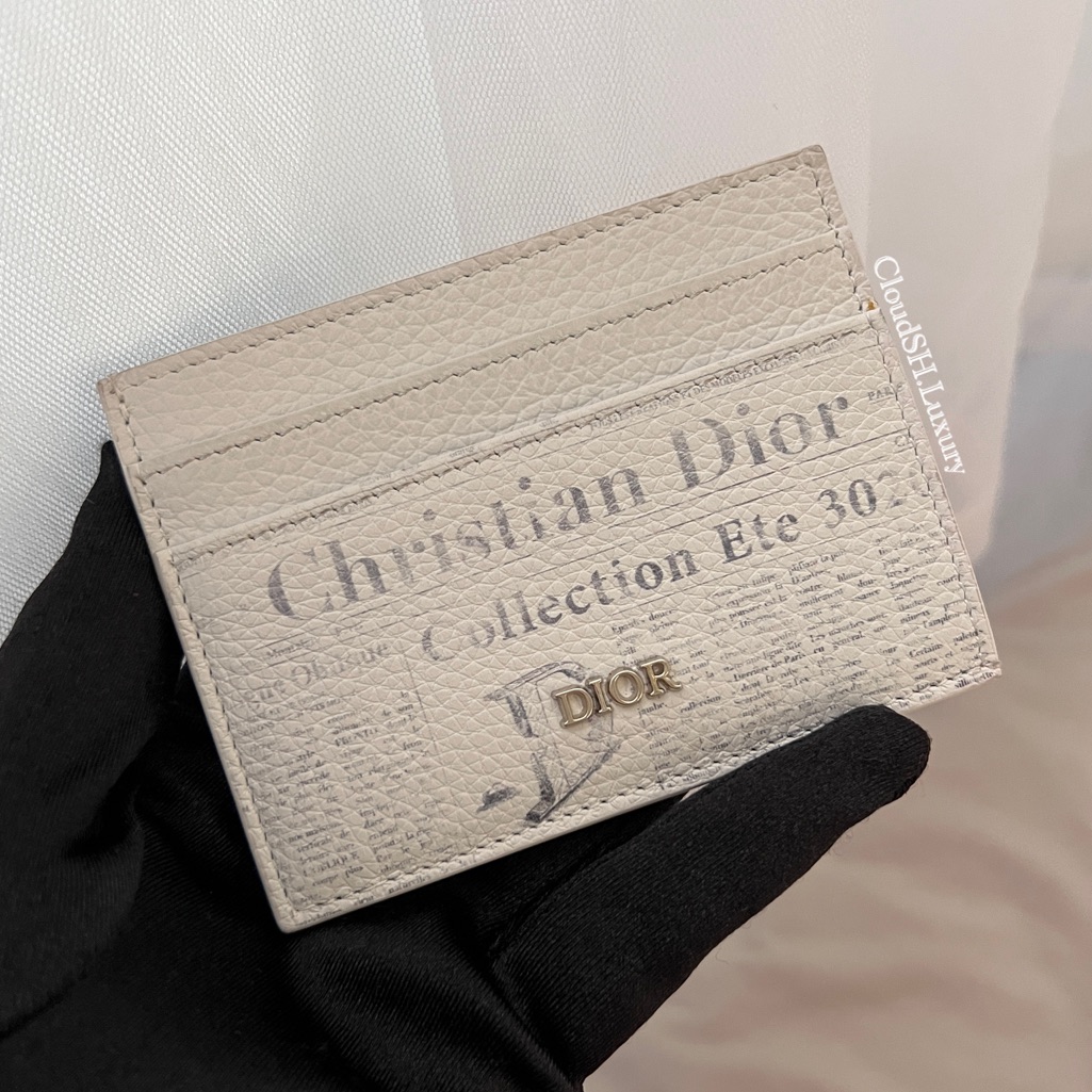 Auth Dior X Daniel Arsham Newspaper Print Card Holder - Preloved